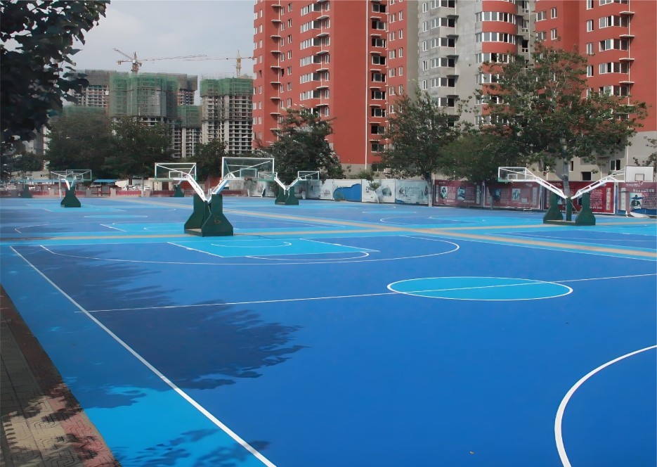 籃球場8mm厚彈性硅PU地坪施工改造方案